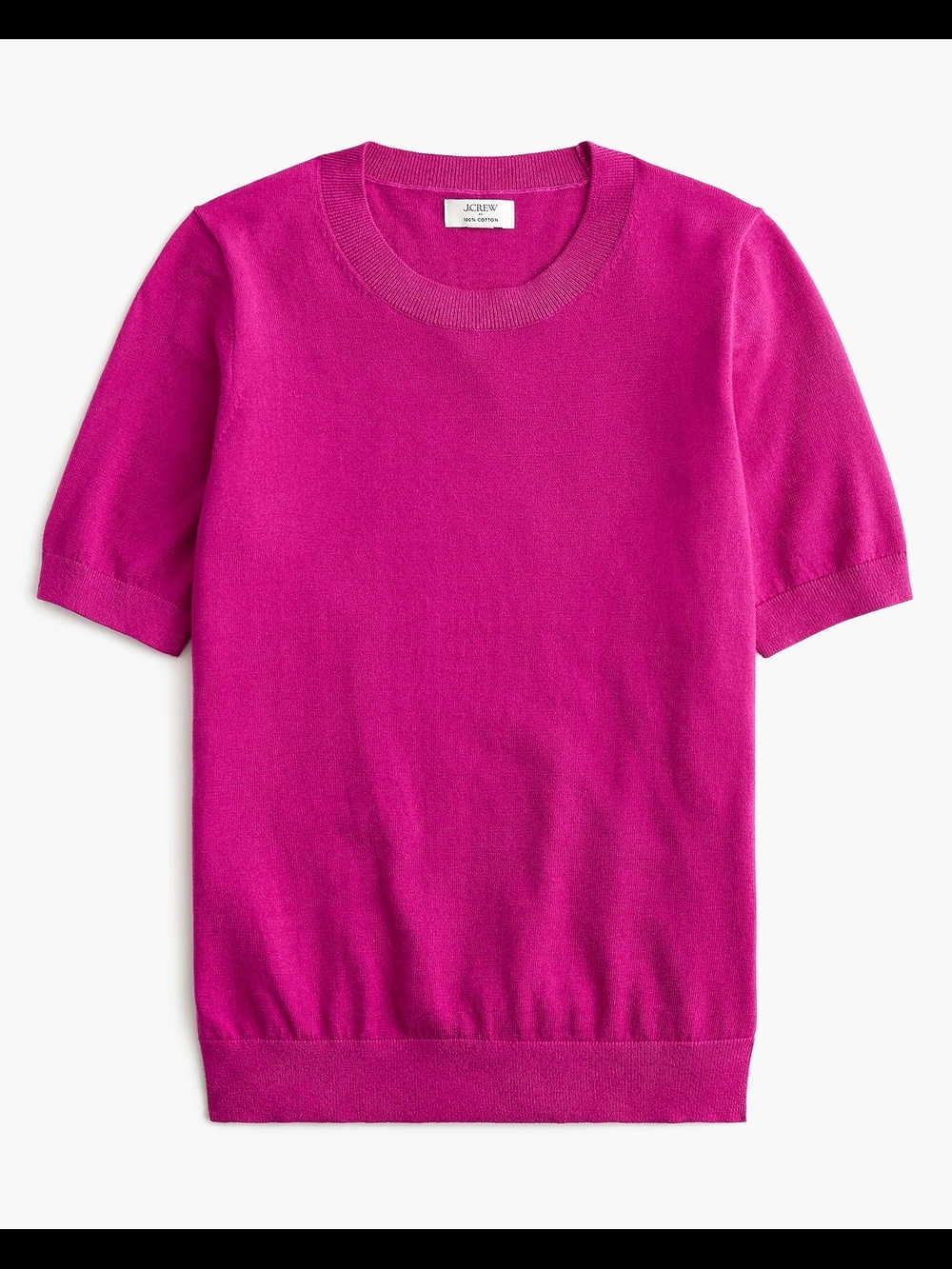 J. Crew Fuchsia Crewneck Short Sleeve Sweater